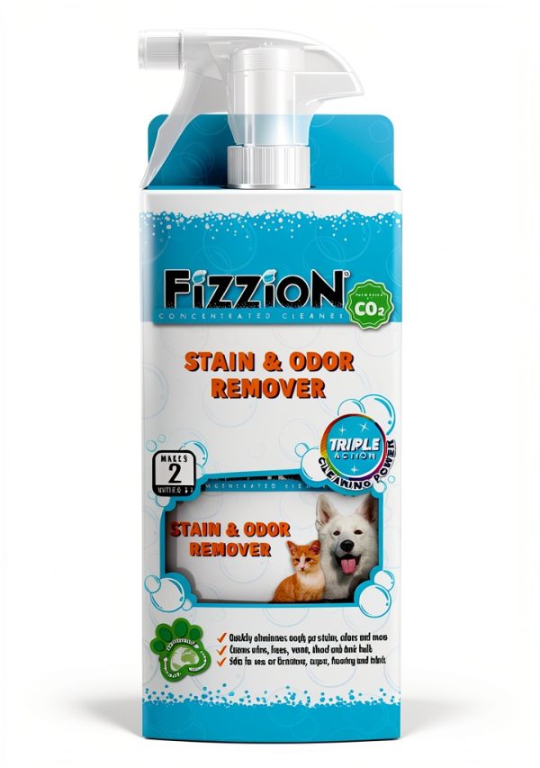 Fizzion Pet Stain and Odor Remover 23 ounce Empty Spray Bottle with 2 Refills-0