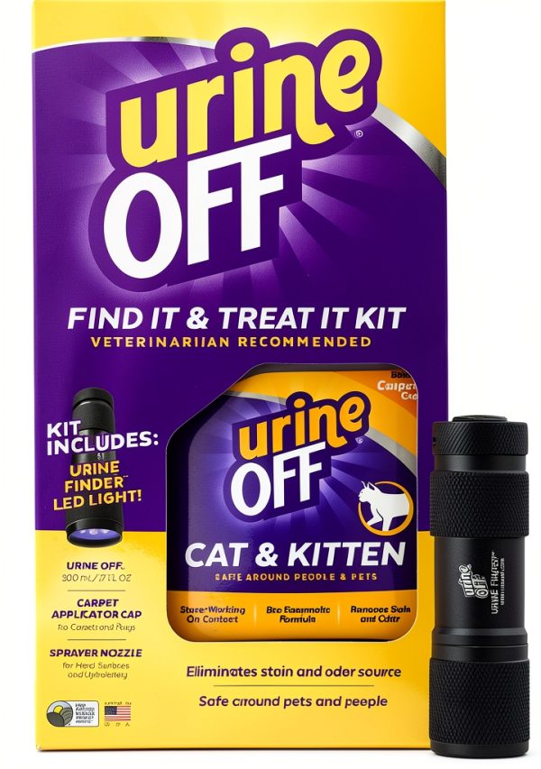 UrineOFF cat stain remover with LED Finder 16 oz Bio Enzymatic Cleaner-0