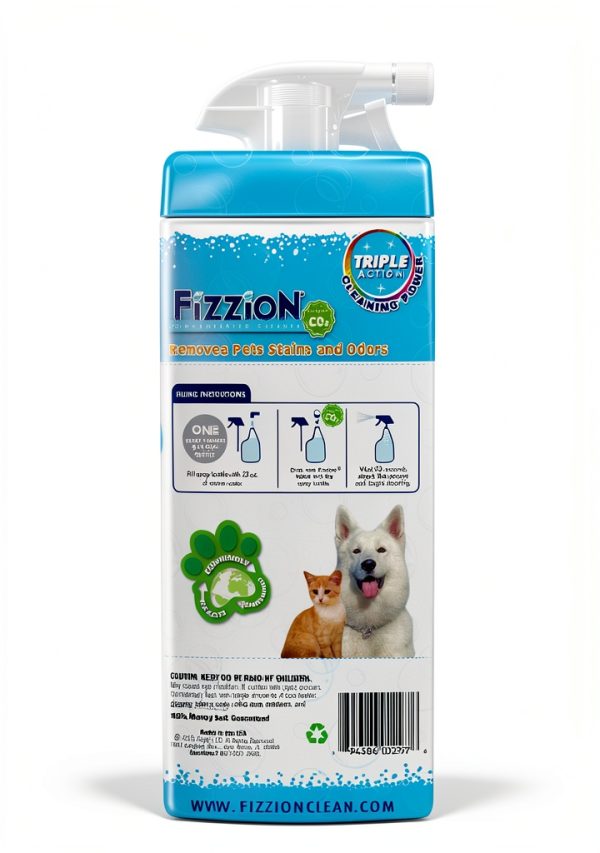 Fizzion Pet Stain and Odor Remover 23 ounce Empty Spray Bottle with 2 Refills-1